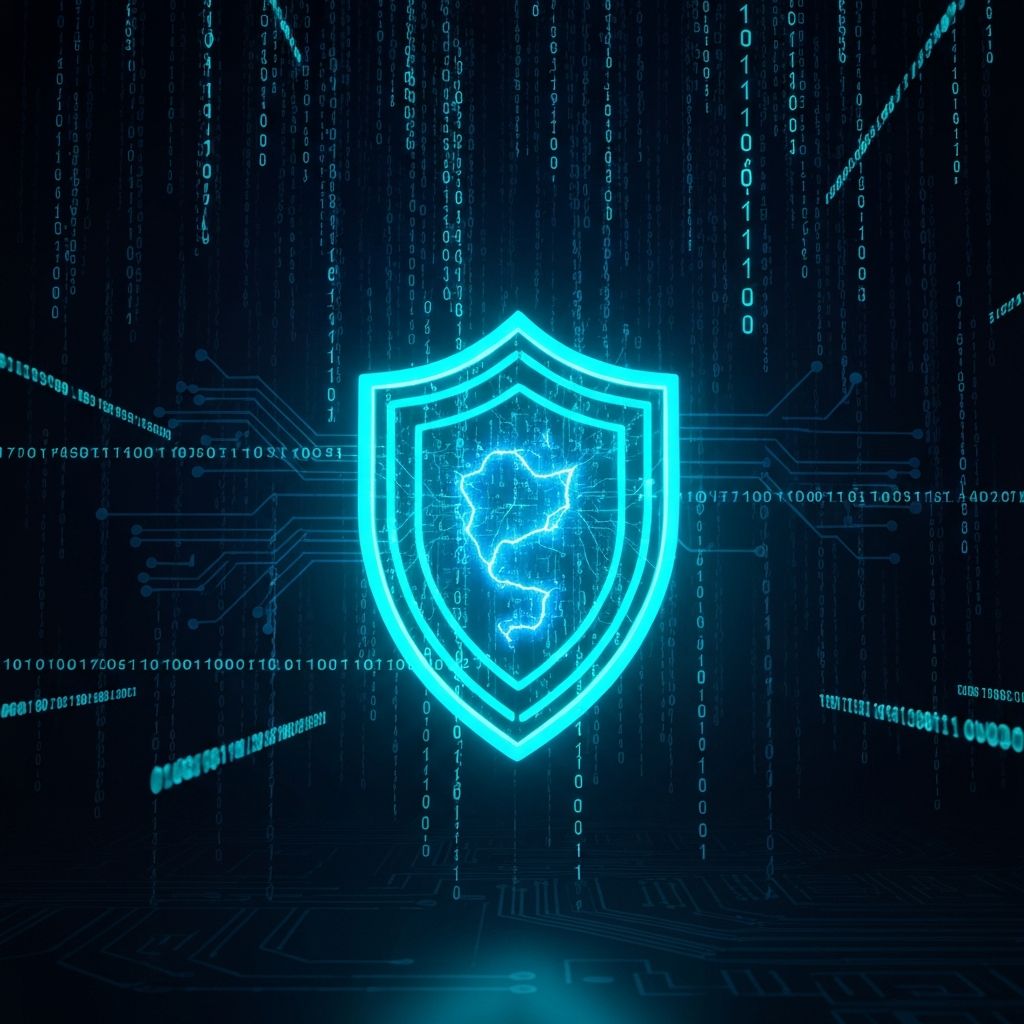 Futuristic cyber shield protection